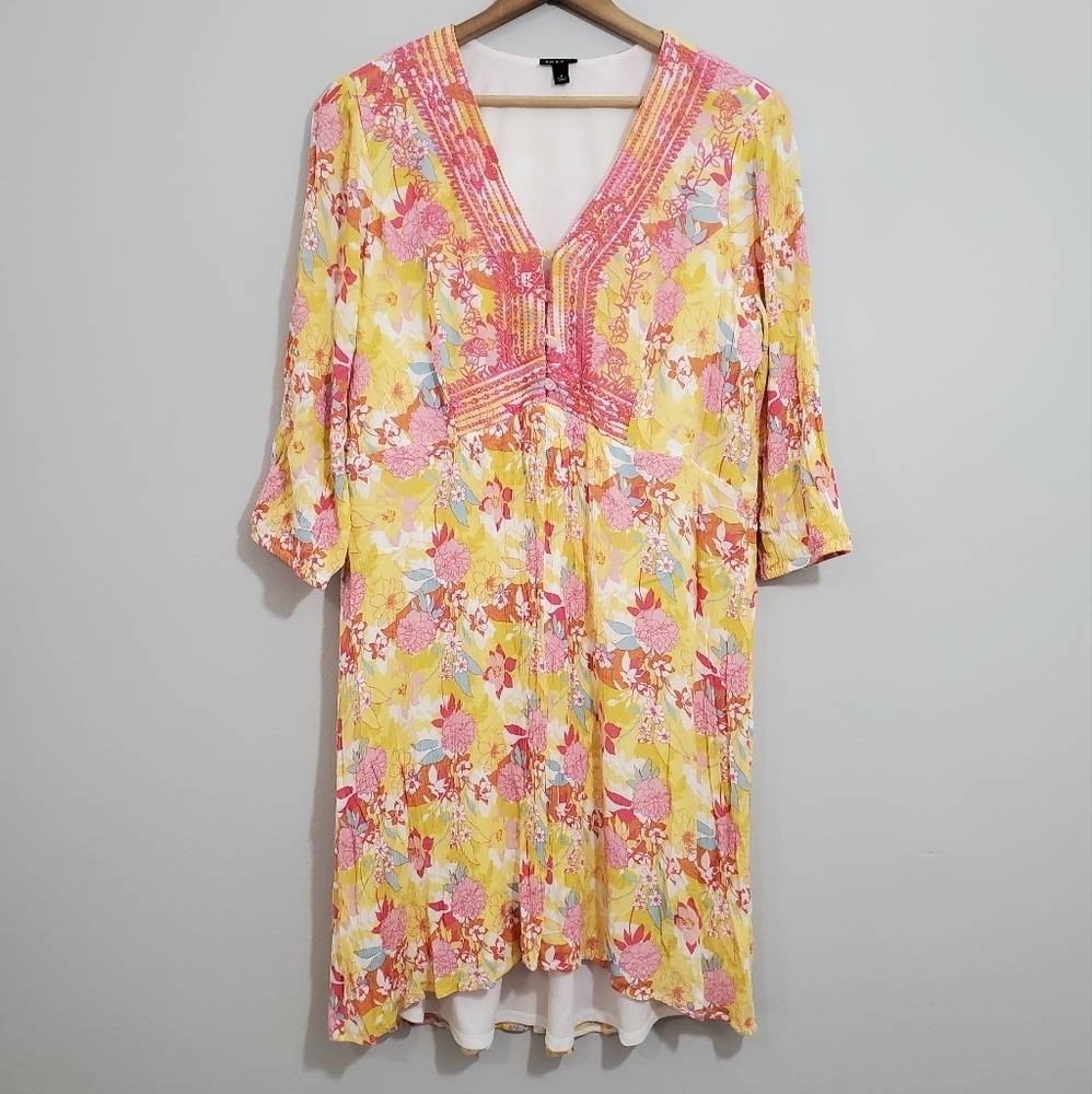 Torrid Colorful Floral Print Gauze Dress
